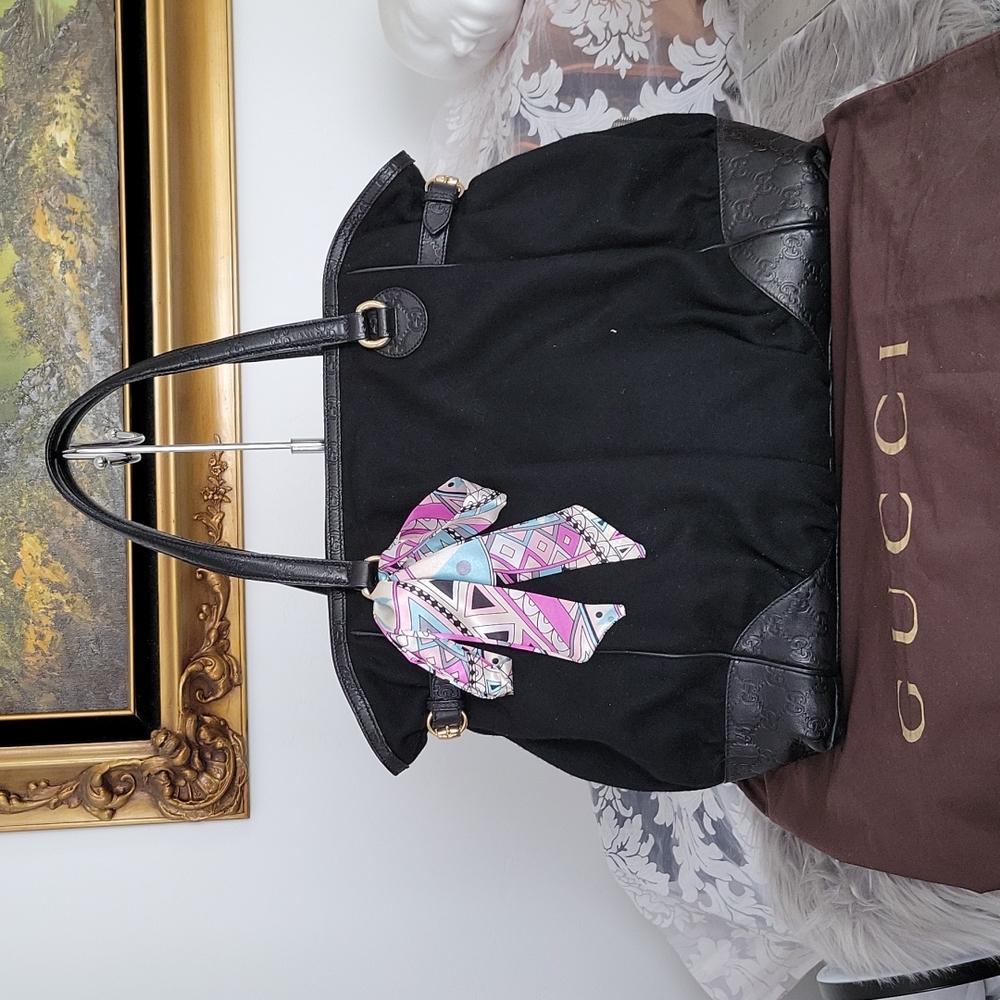 Gucci Guccissima black and leather bag